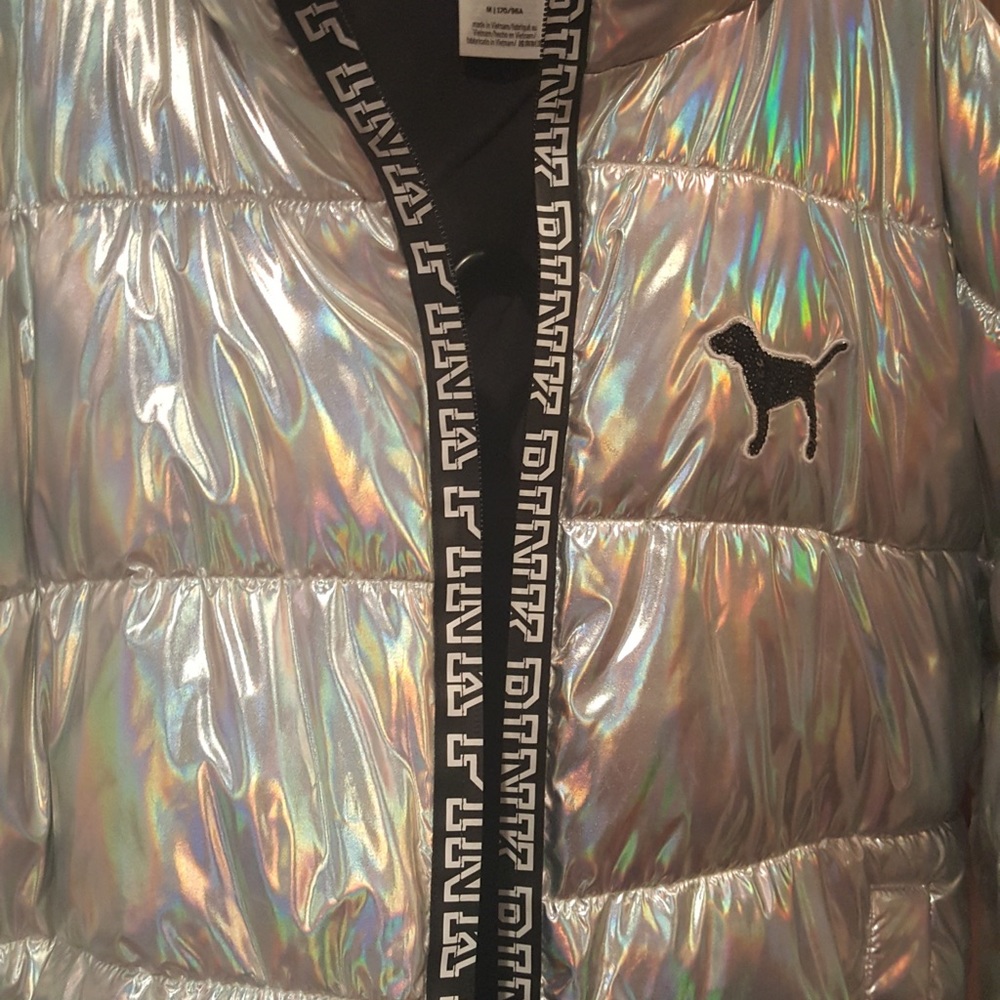 Victoria Secrets/Pink Silver Metalic Puffer Jacket